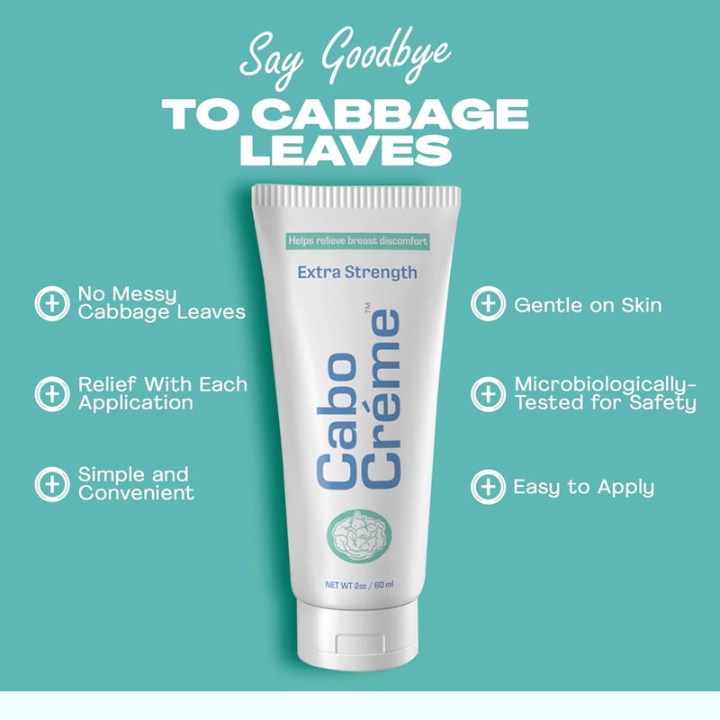 Cabocreme كابو كريمة كريم الثدي بقوة إضافية - 2X قوة لتخفيف الاحتقان ودعم الفطام - جفاف حليب الثدي - من إنشاء طبيب نسائي وموافق عليه من قبل الأمهات المرضعات - 2 أونصة - Image 3
